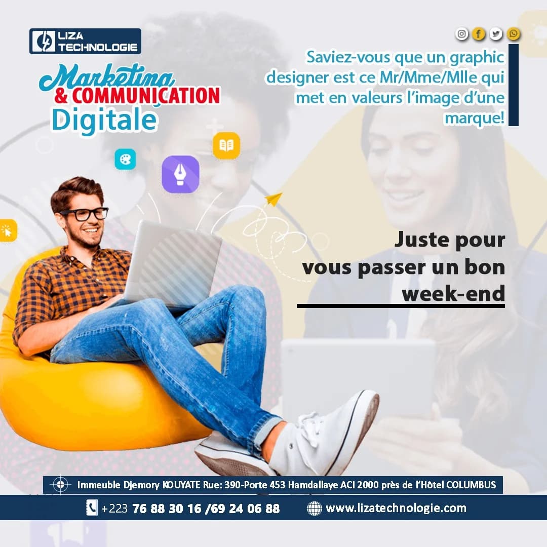 Visuel d’animation Liza Technologie : bon week-end