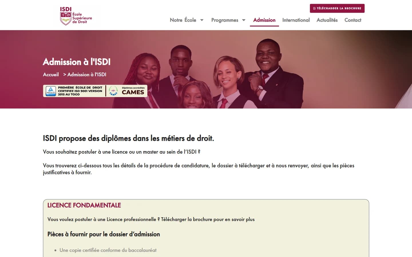 Page admission : procédure et pièces à fournir