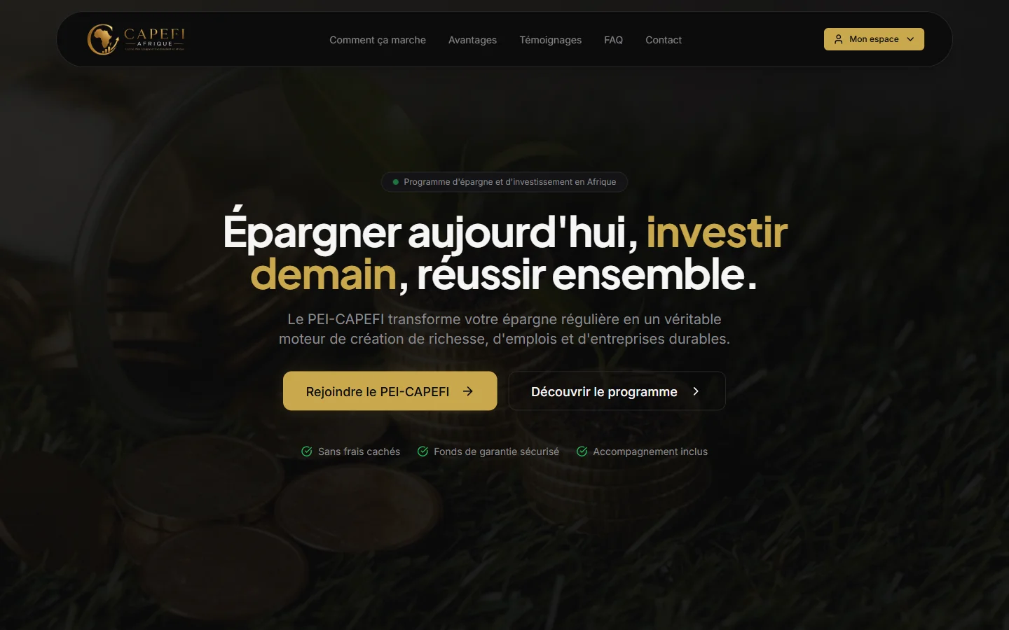 CAPEFI — Plateforme SaaS d’épargne et d’investissement en Afrique