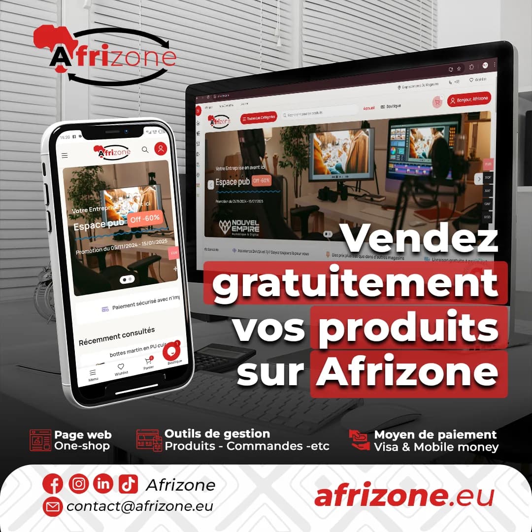 Visuel Afrizone : vendez gratuitement vos produits