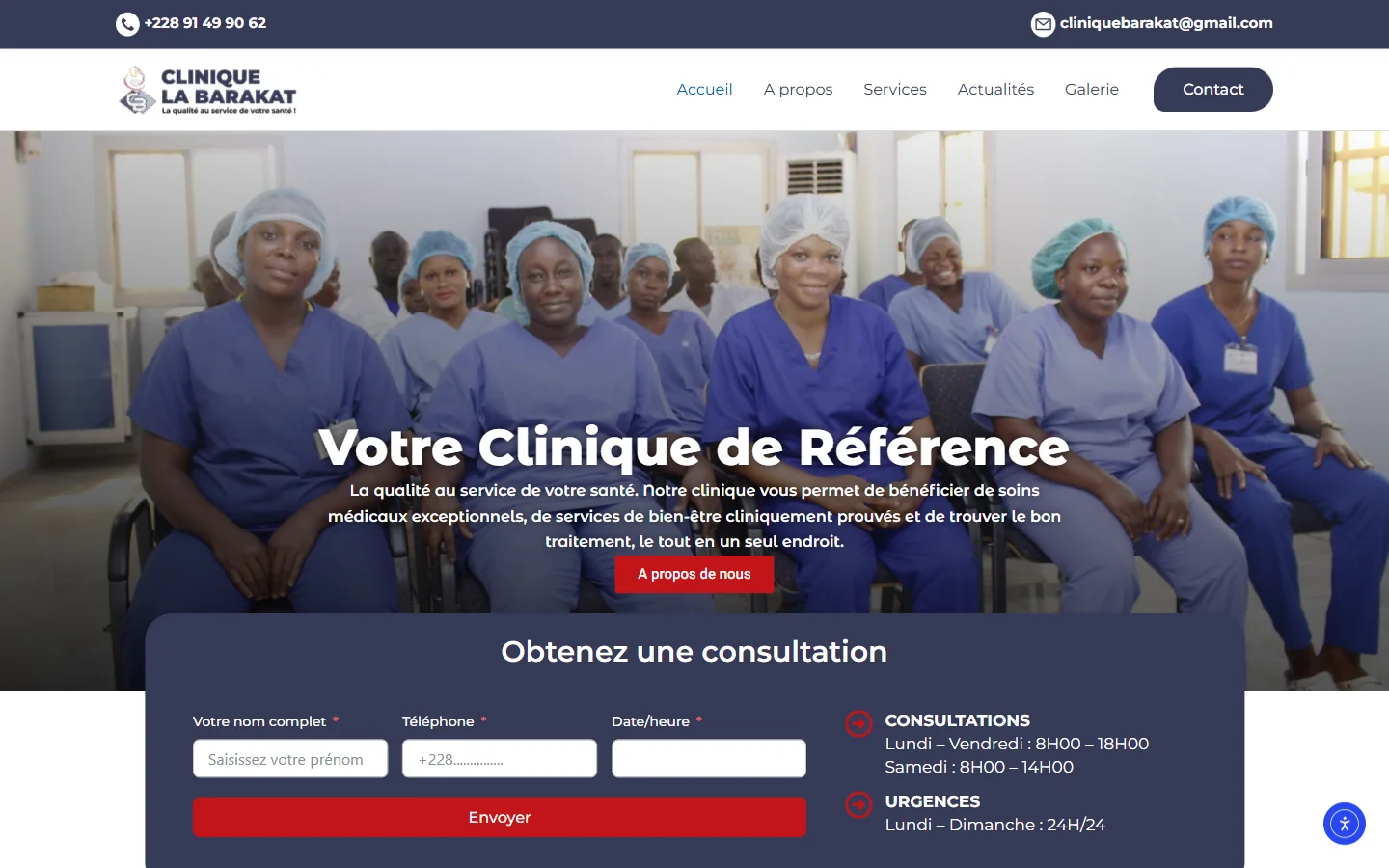 Clinique La Barakat — Site d’une clinique avec prise de consultation