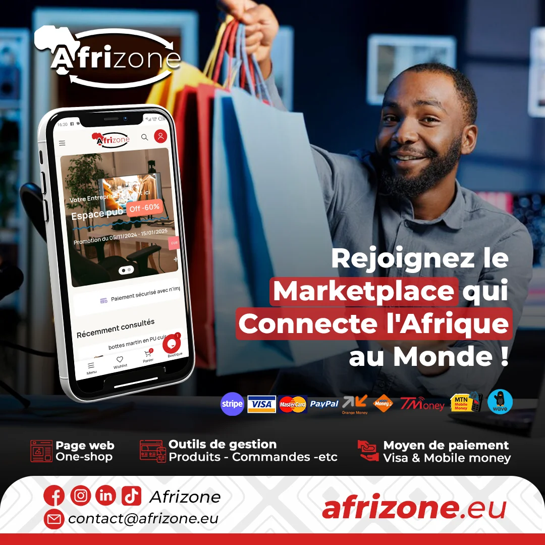 Visuel Afrizone : rejoignez la marketplace qui connecte l’Afrique au monde
