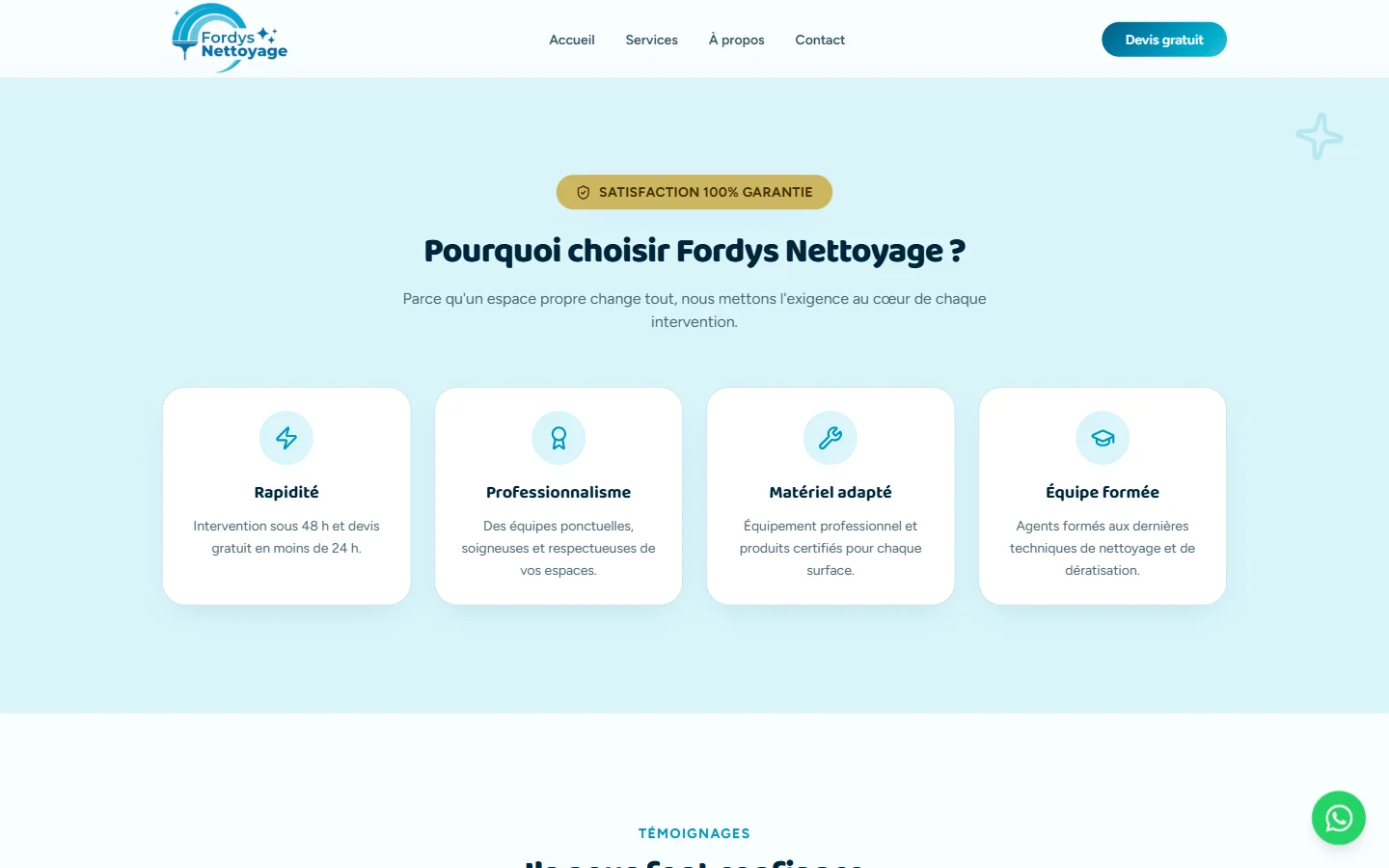 « Pourquoi choisir Fordys Nettoyage ? »