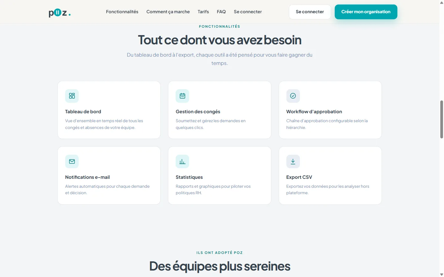 Fonctionnalités de la plateforme