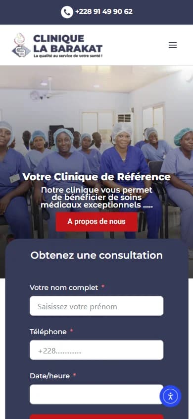 Clinique La Barakat — Site d’une clinique avec prise de consultation sur téléphone