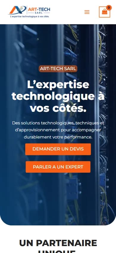 ART-TECH SARL — Site multiservices et boutique informatique sur téléphone