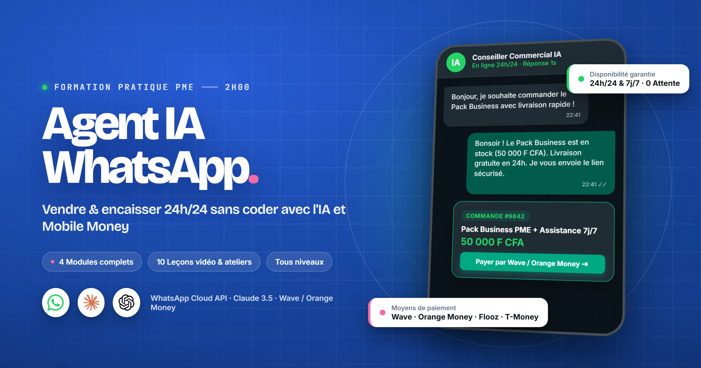 L’Agent Commercial WhatsApp 24h/24 : Vendre et Encaisser sans Coder