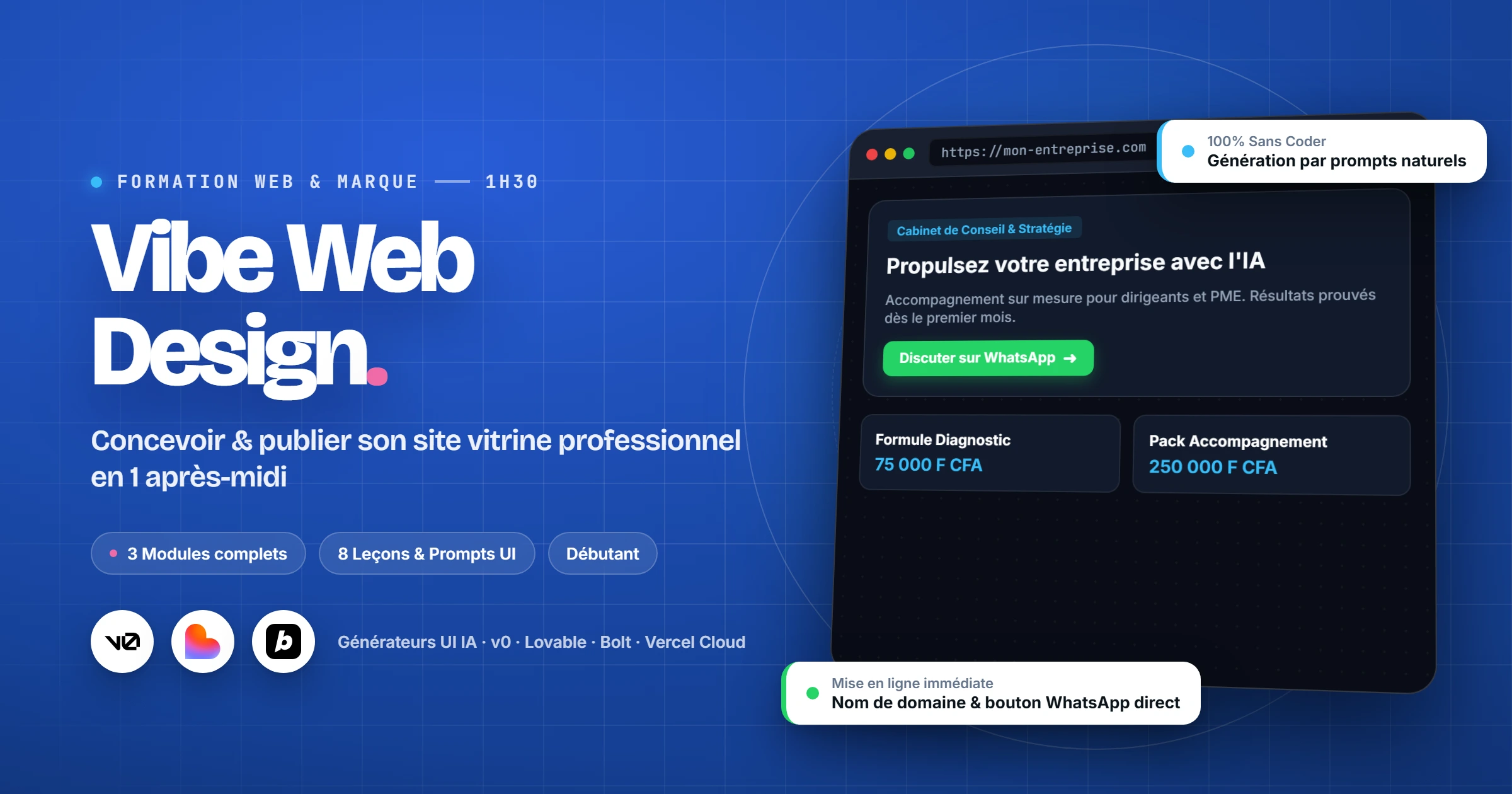 Vibe Web Design & Marque : Concevoir son Site Vitrine en 1 Après-Midi