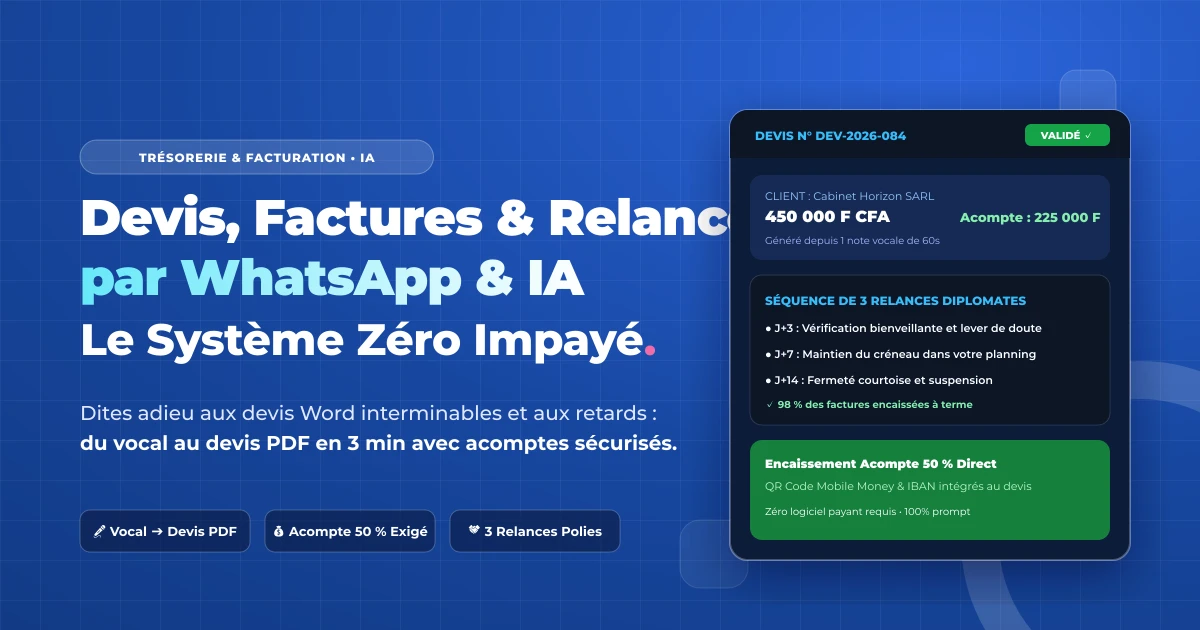 Guide pratique Devis, Factures et Relances par WhatsApp et IA pour entrepreneurs