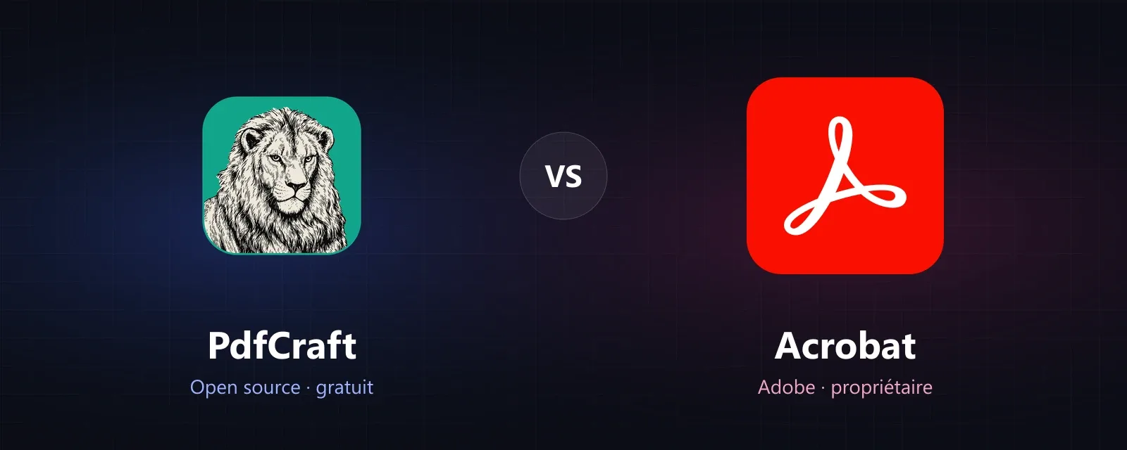 PdfCraft (open source) face à Adobe Acrobat