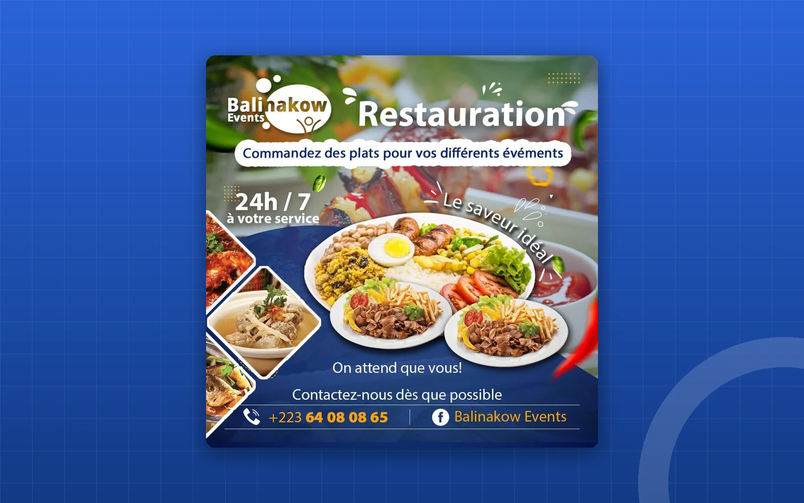 Balinakow Events — Affiche pour un service de restauration événementielle