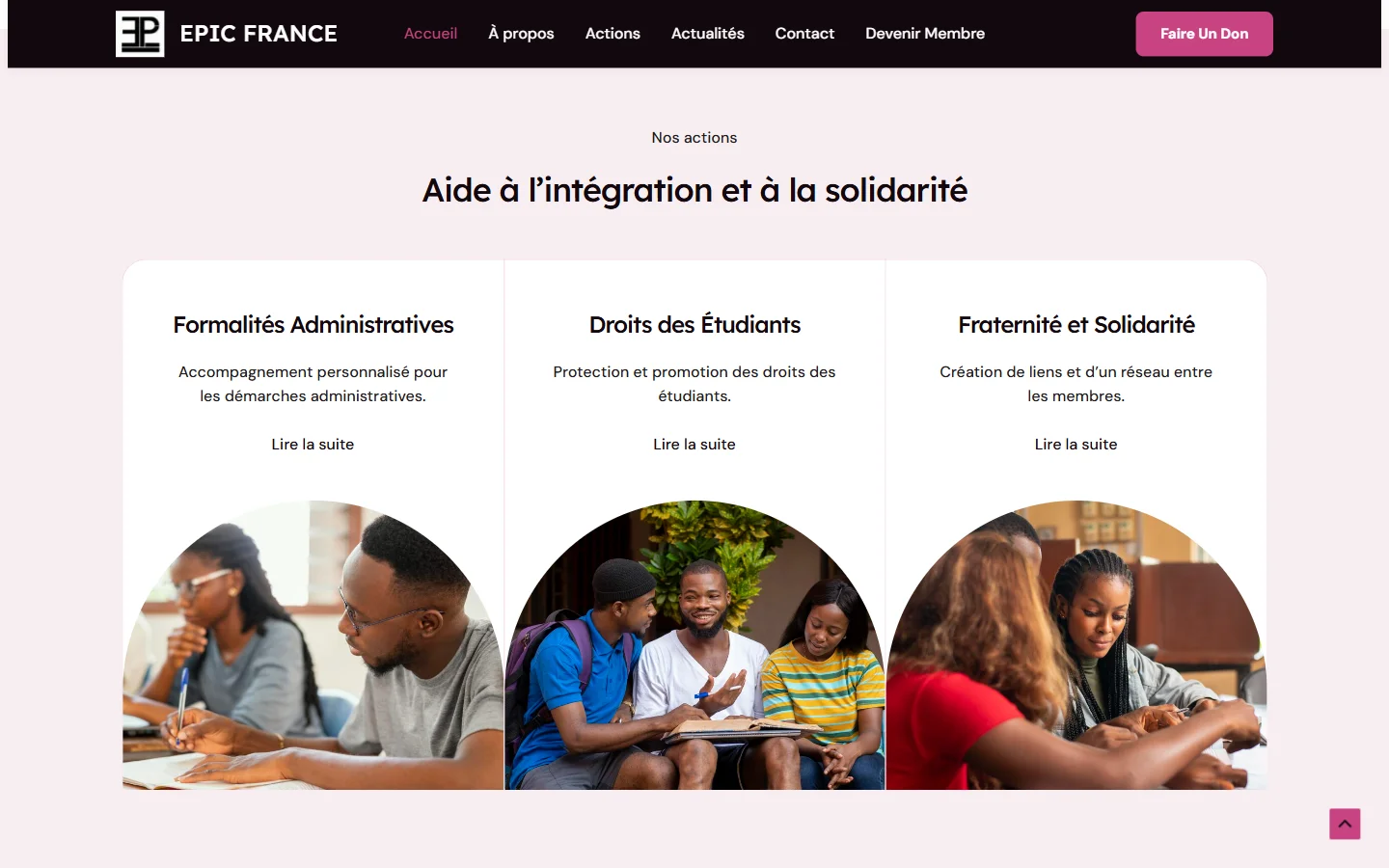 Les trois axes d’action de l’association