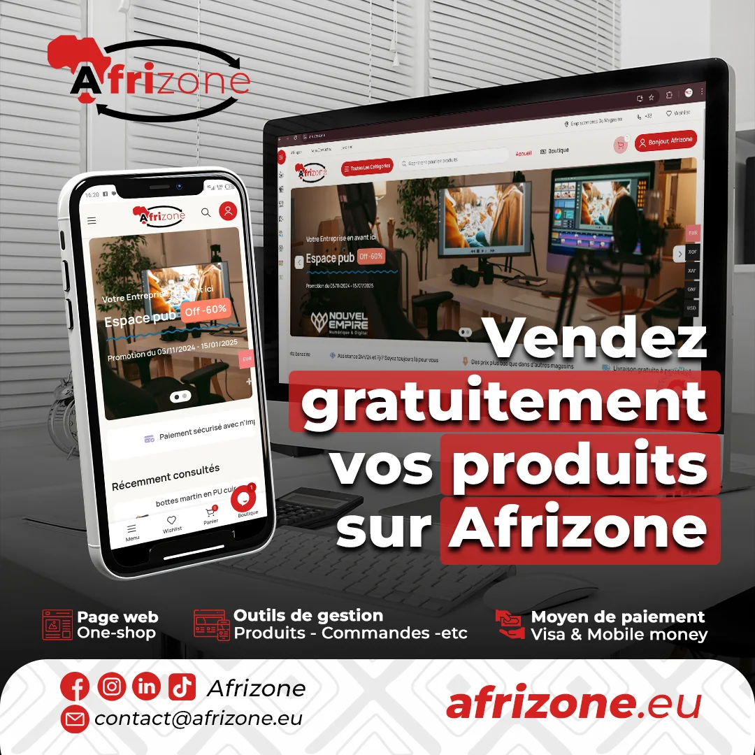 Visuel Afrizone : vendez gratuitement vos produits