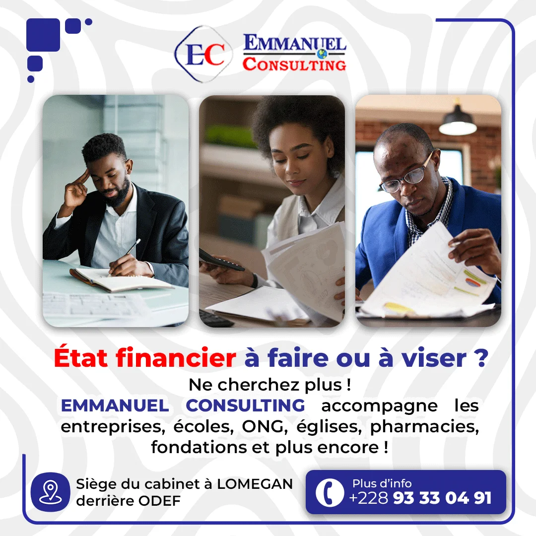 Affiche Emmanuel Consulting : état financier à faire ou à viser ?