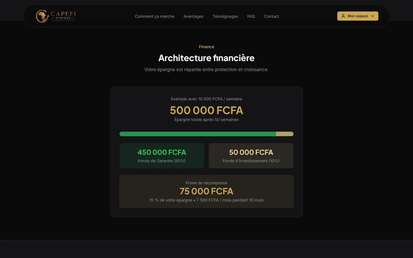 Site public : architecture financière