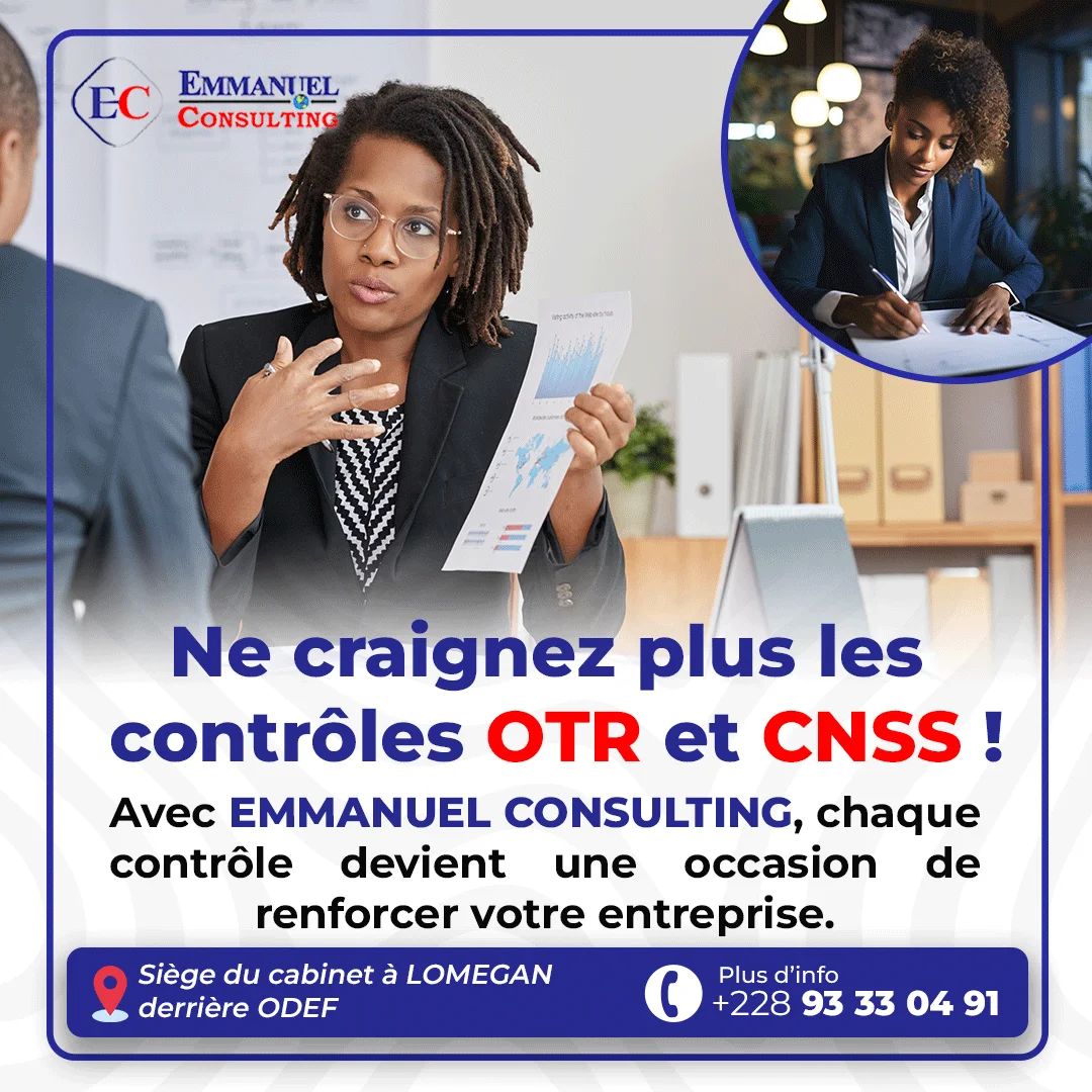 Affiche Emmanuel Consulting : ne craignez plus les contrôles OTR et CNSS