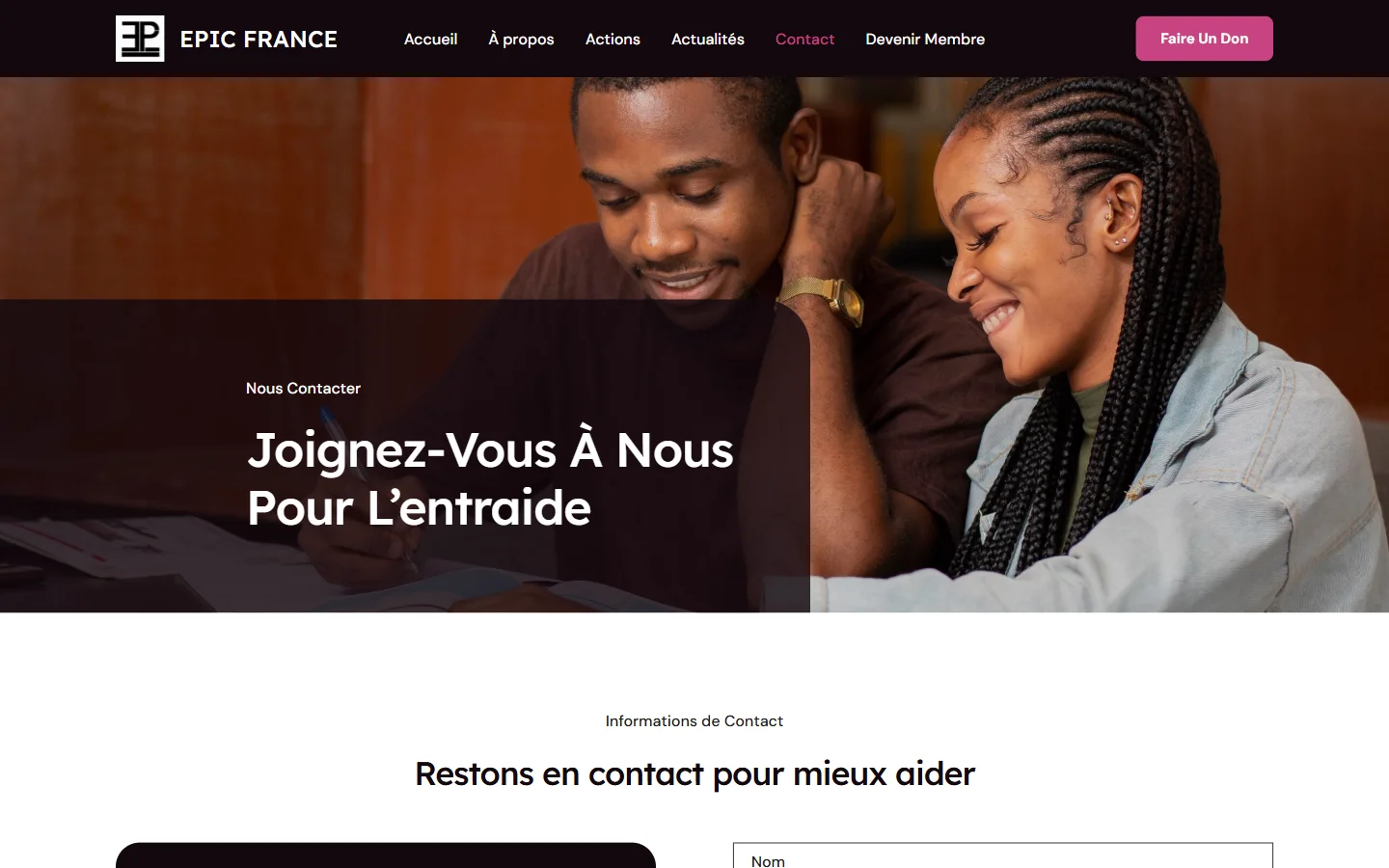 Page de contact