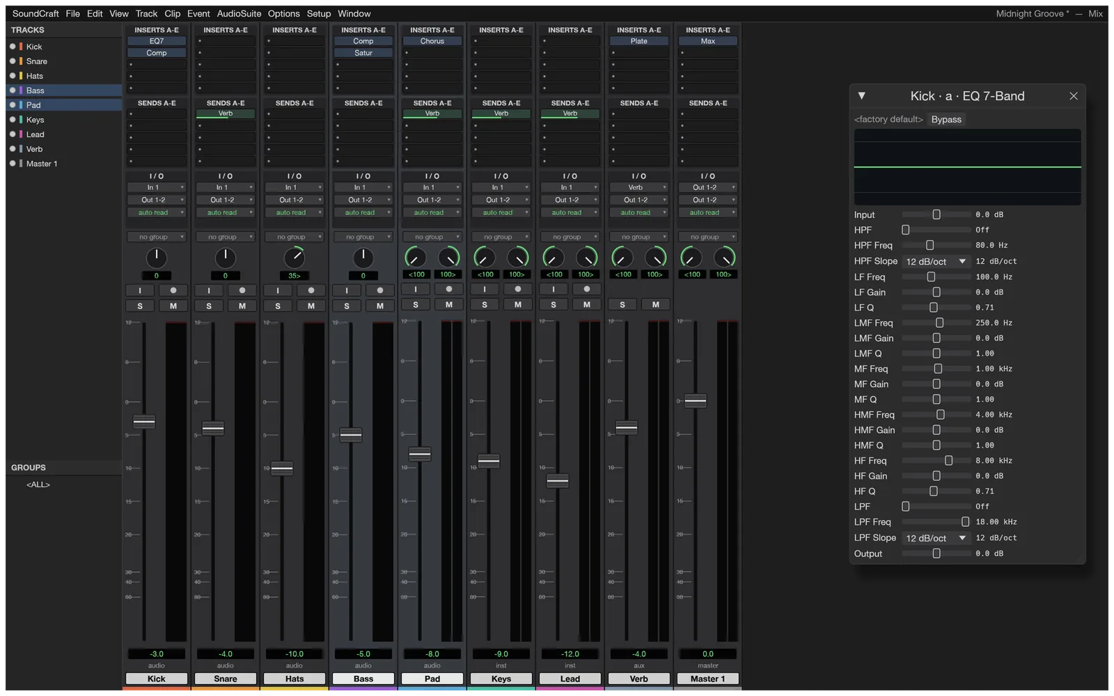 SoundCraft : la fenêtre de mixage (capture officielle)