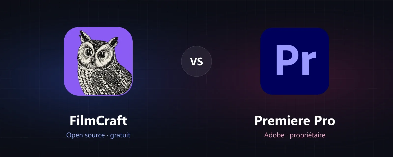 FilmCraft (open source) face à Adobe Premiere Pro
