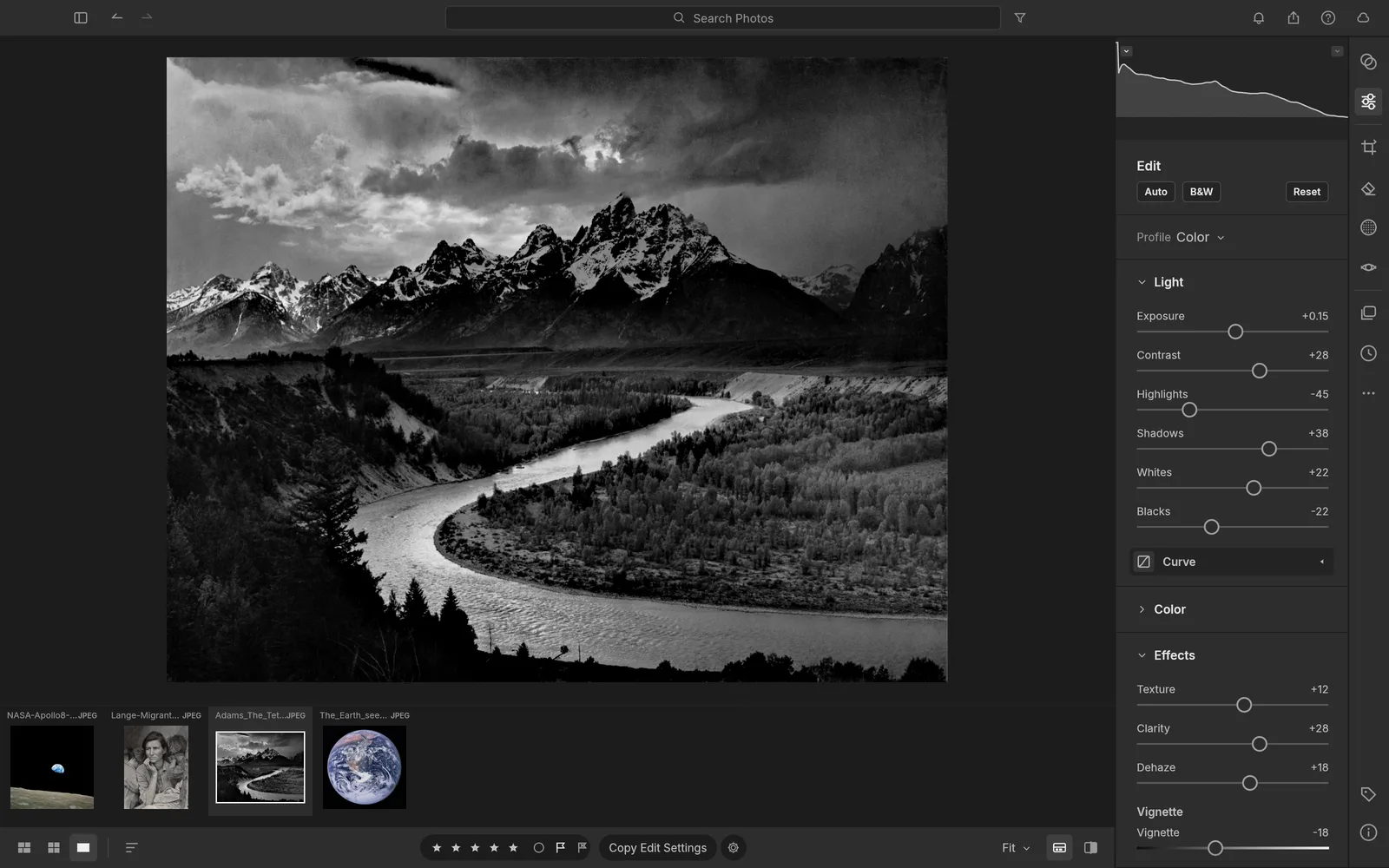 LightCraft : développement d’une photo de paysage (capture officielle)